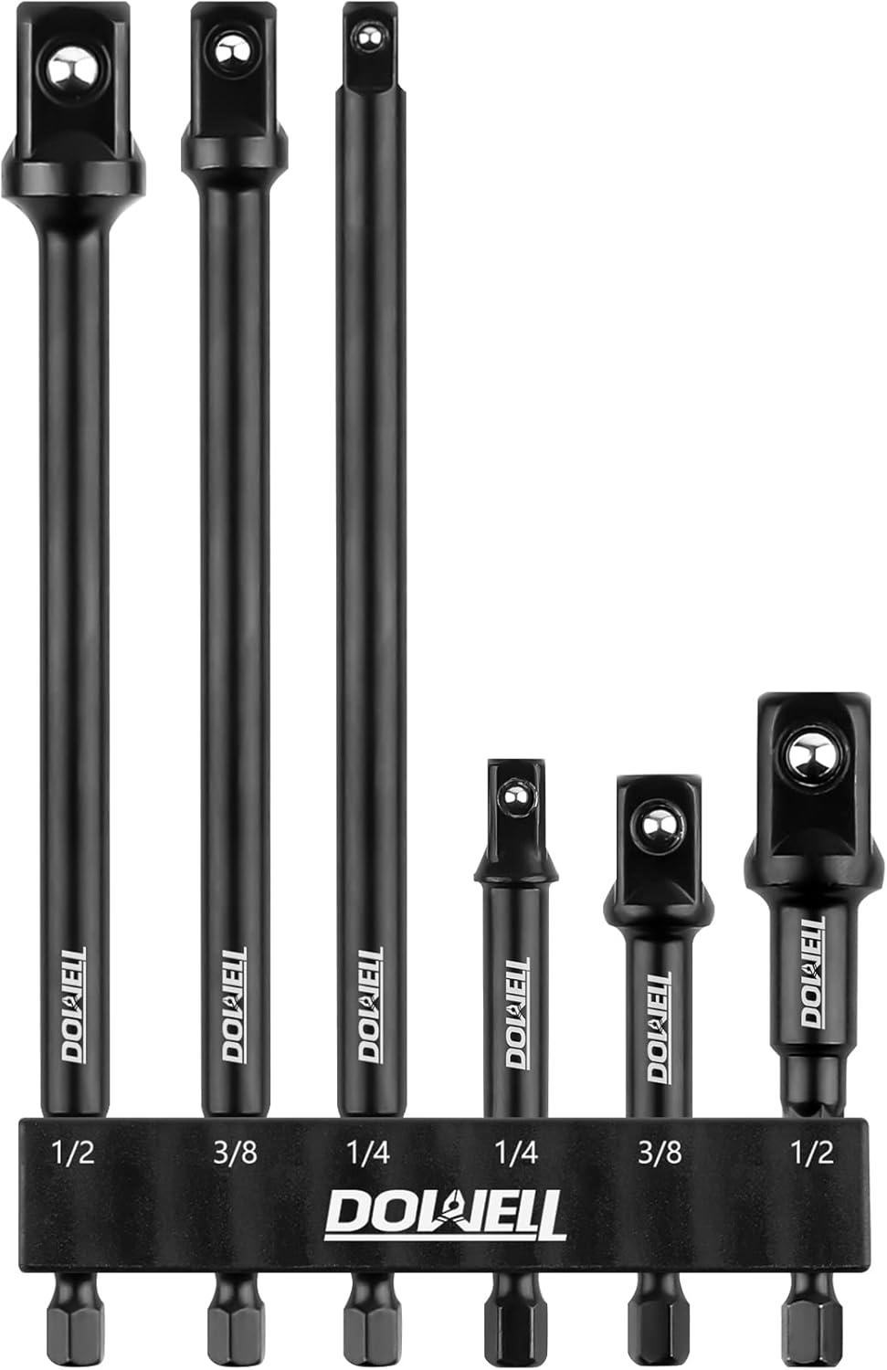 Verlängerungsbit mit Halterung für 1/4-Zoll, 3/8-Zoll und 1/2-Zoll Antrieb Steckschlüsselsatz für Schraubendreher-Bit-Verlängerung zu Hochgeschwindigkeits-Schlagschrauber (6, 3&6 Zoll)