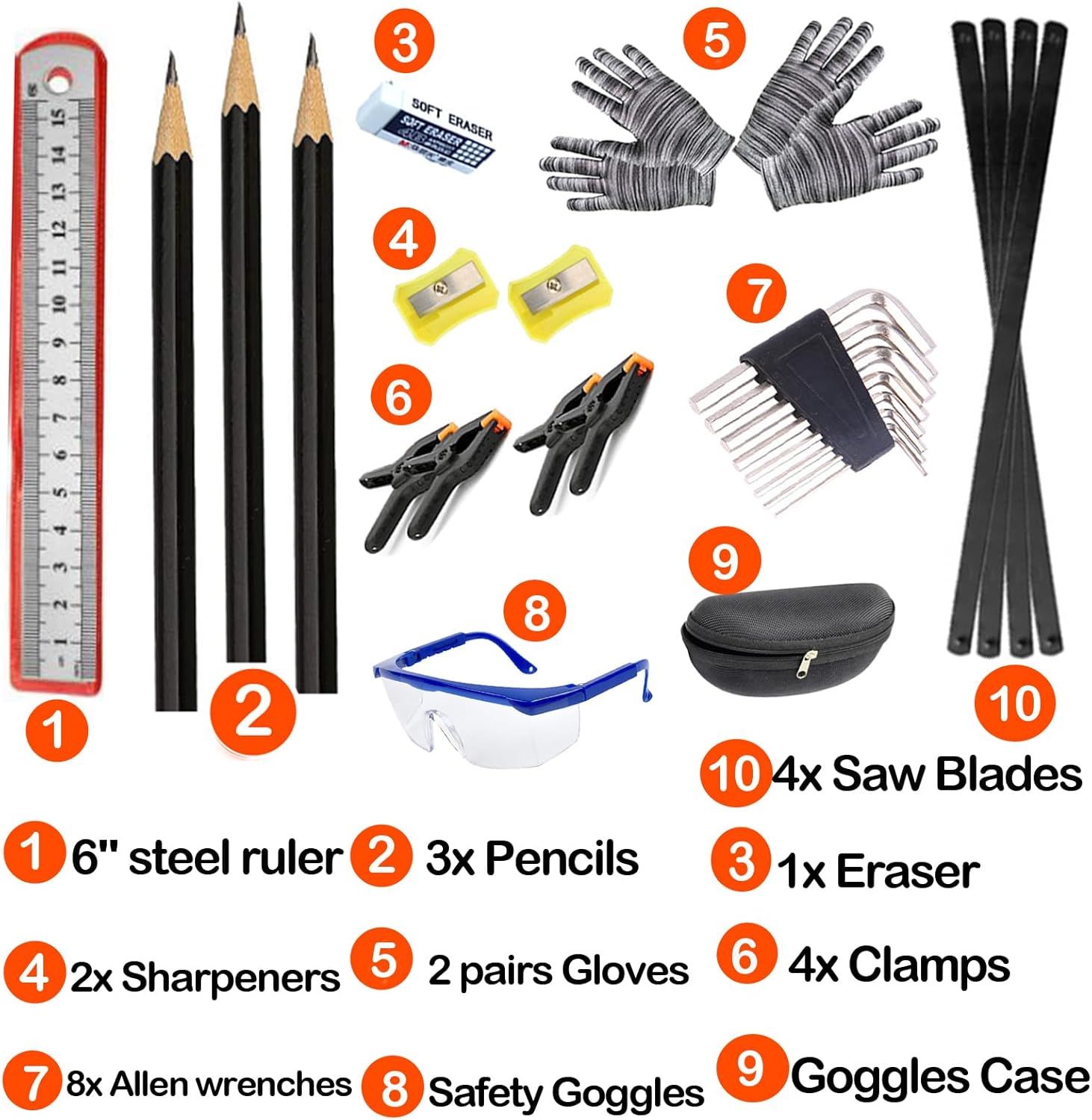 Kinder Werkzeugset, 38 Stück, mit Werkzeugtasche, Schürze, Säge, Lerngeschenk