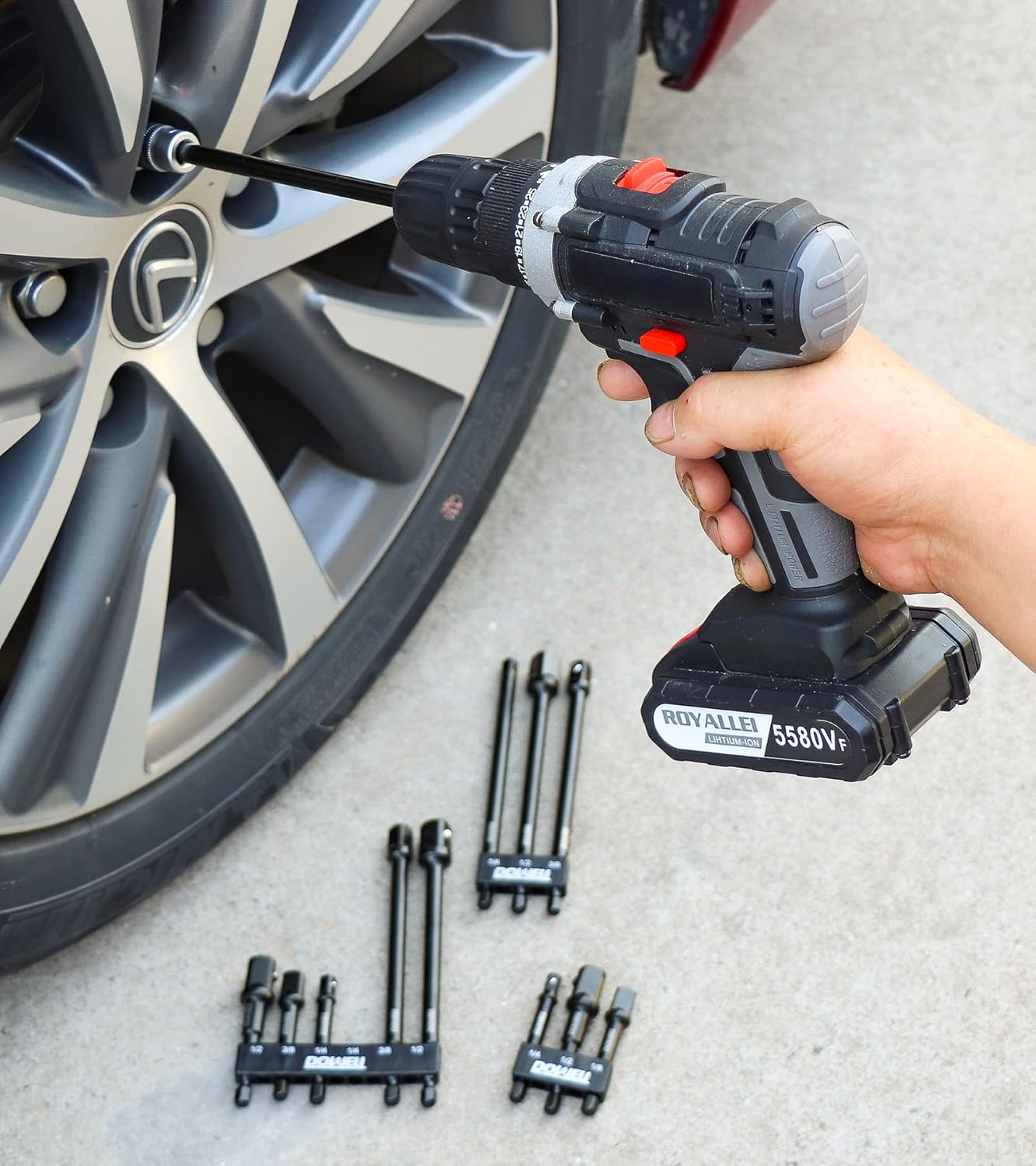 Verlängerungsbit mit Halterung für 1/4-Zoll, 3/8-Zoll und 1/2-Zoll Antrieb Steckschlüsselsatz für Schraubendreher-Bit-Verlängerung zu Hochgeschwindigkeits-Schlagschrauber (6, 3&6 Zoll)