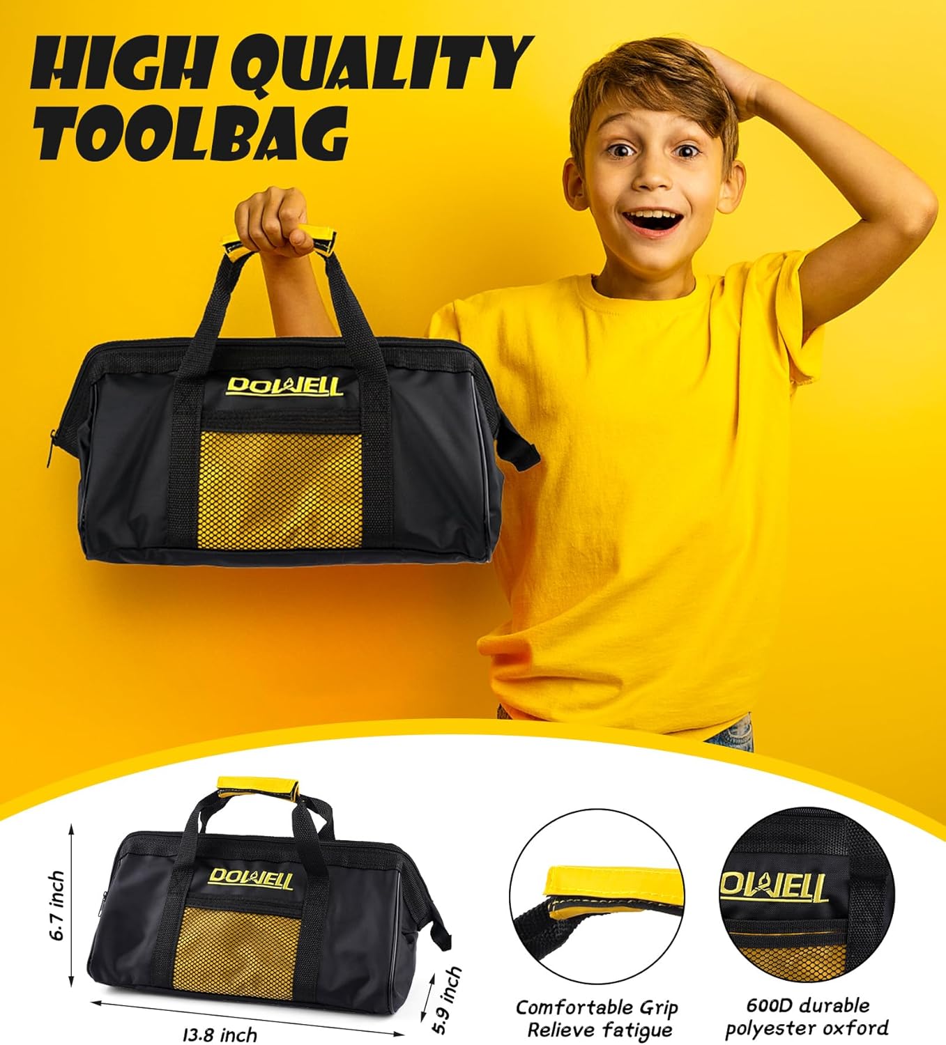 Kinder-Werkzeug-Set mit Werkzeugtasche inklusive Echtmetall-Handwerkzeuge für Jungen und Mädchen, Kinder & Junior-Lernwerkzeug-Set für Zuhause, DIY, Alter 8 +