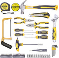 Werkzeugset 49-teiliges Heimreparatur Handwerkzeug Kit mit Kunststoff Werkzeugkasten Aufbewahrungskoffer