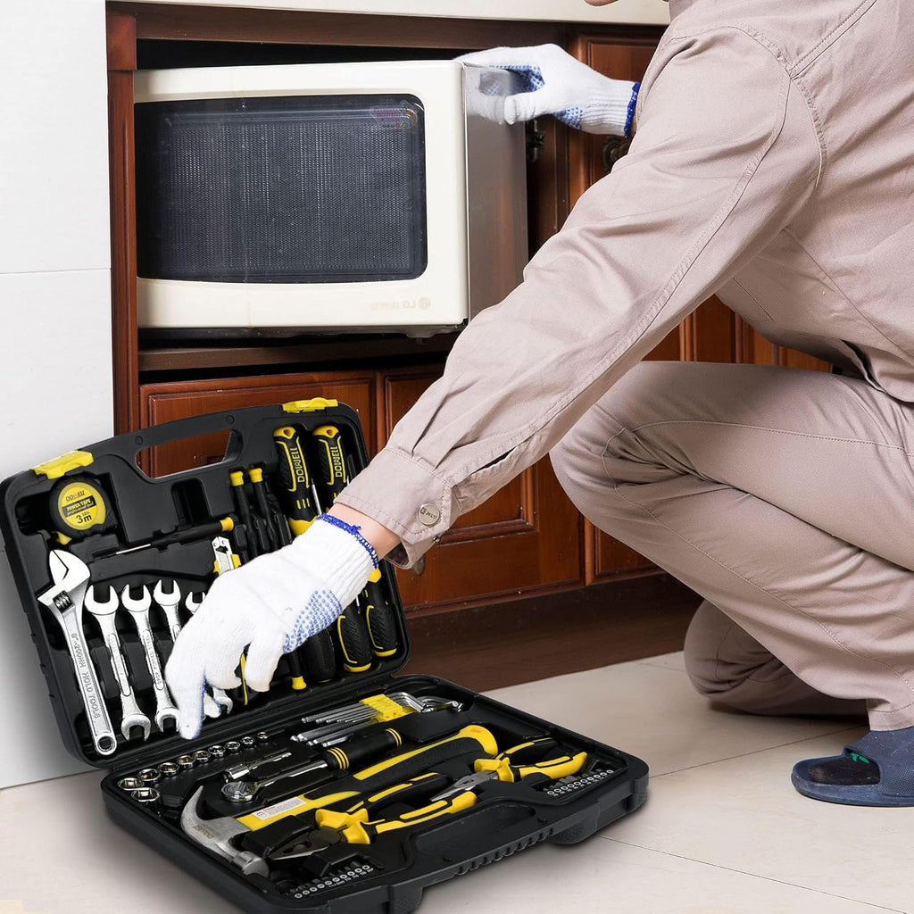 61-teiliger Werkzeugsatz Mechaniker Werkzeugsatz Steckschlüsselsatz Autoreparatur Haushaltsreparatur Handwerkzeugsatz mit Kunststoff-Werkzeugkasten Aufbewahrungskoffer Besuche den DOWELL-Store 4,6 4,6 von 5 Sternen   (1.848) | Diese Seite durchsuchen